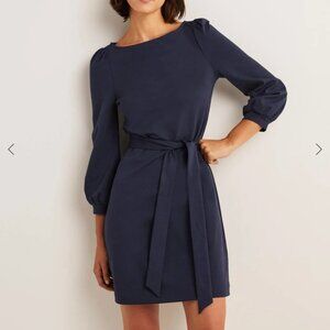 Boden - Navy Tie Detail Jersey Shift Dress - Size 20/22R